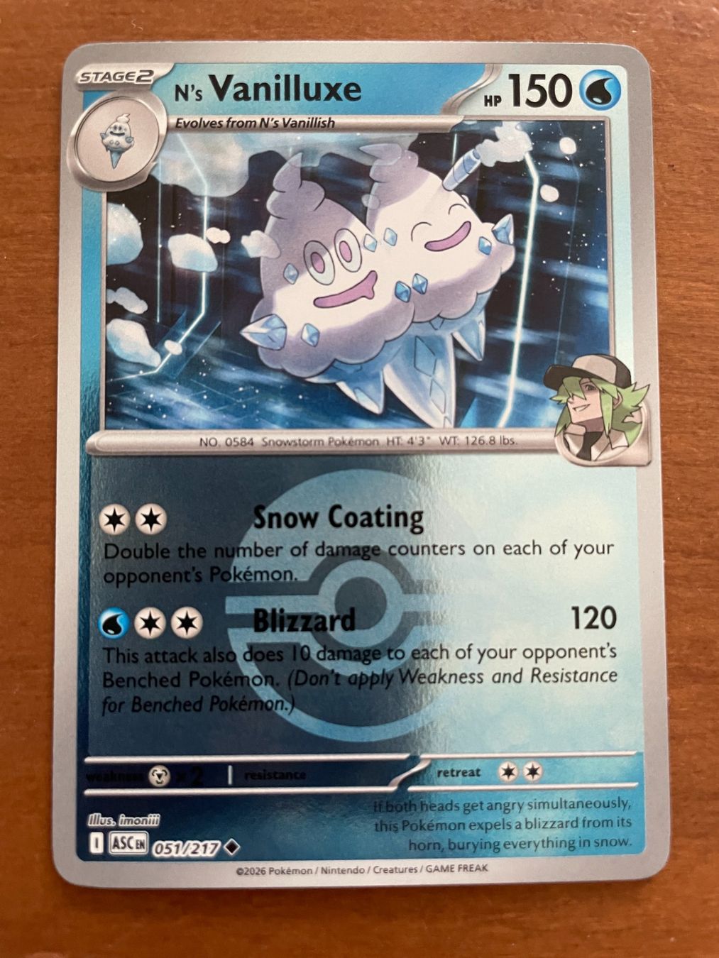 Pokémon Carte collezionabili: Pokemon N's Vanilluxe Reverse (Versand gratis) – Nuovo (secondo la descrizione) da Chur venduto da Angerson