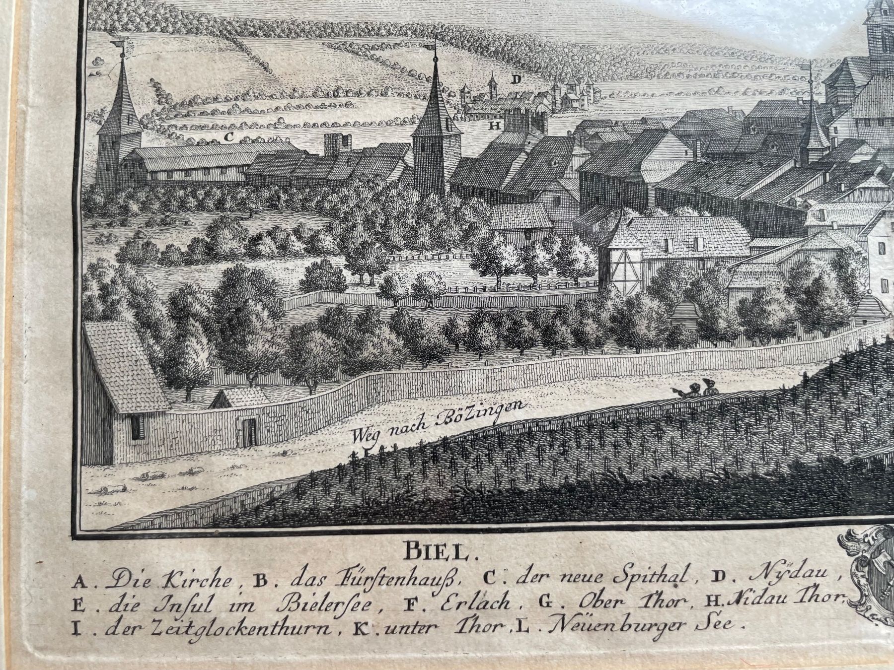 Incisioni: Herrliberger Stich 1756 Biel Bienne – Usato da Biel/Bienne venduto da Galaq 3