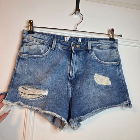 ZARA High Waist Denim Hot Pants Shorts Gr. 38