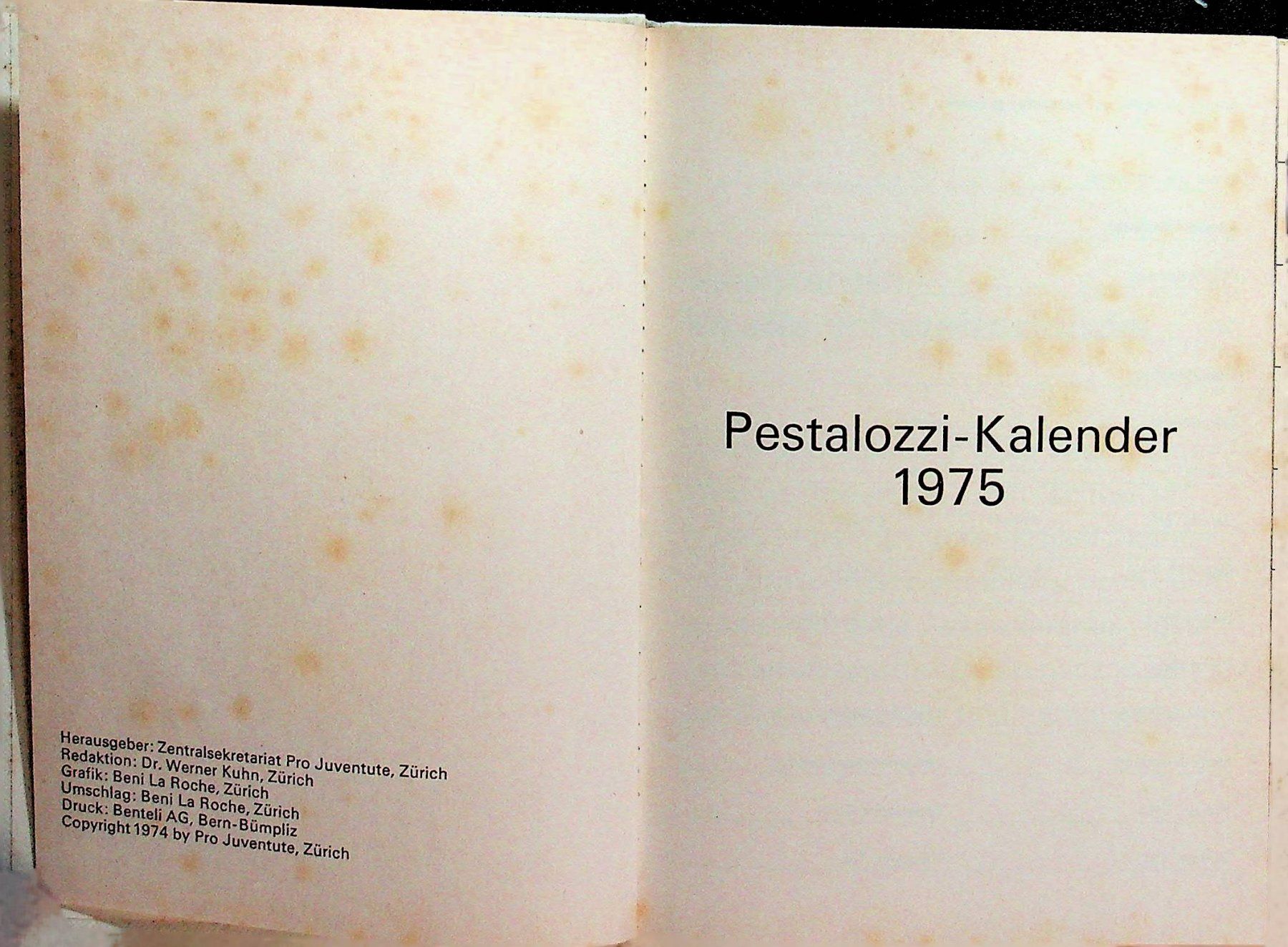 Calendari: Pestalozzi Kalender 1975 – Usato da Reitnau venduto da Zaomir 1