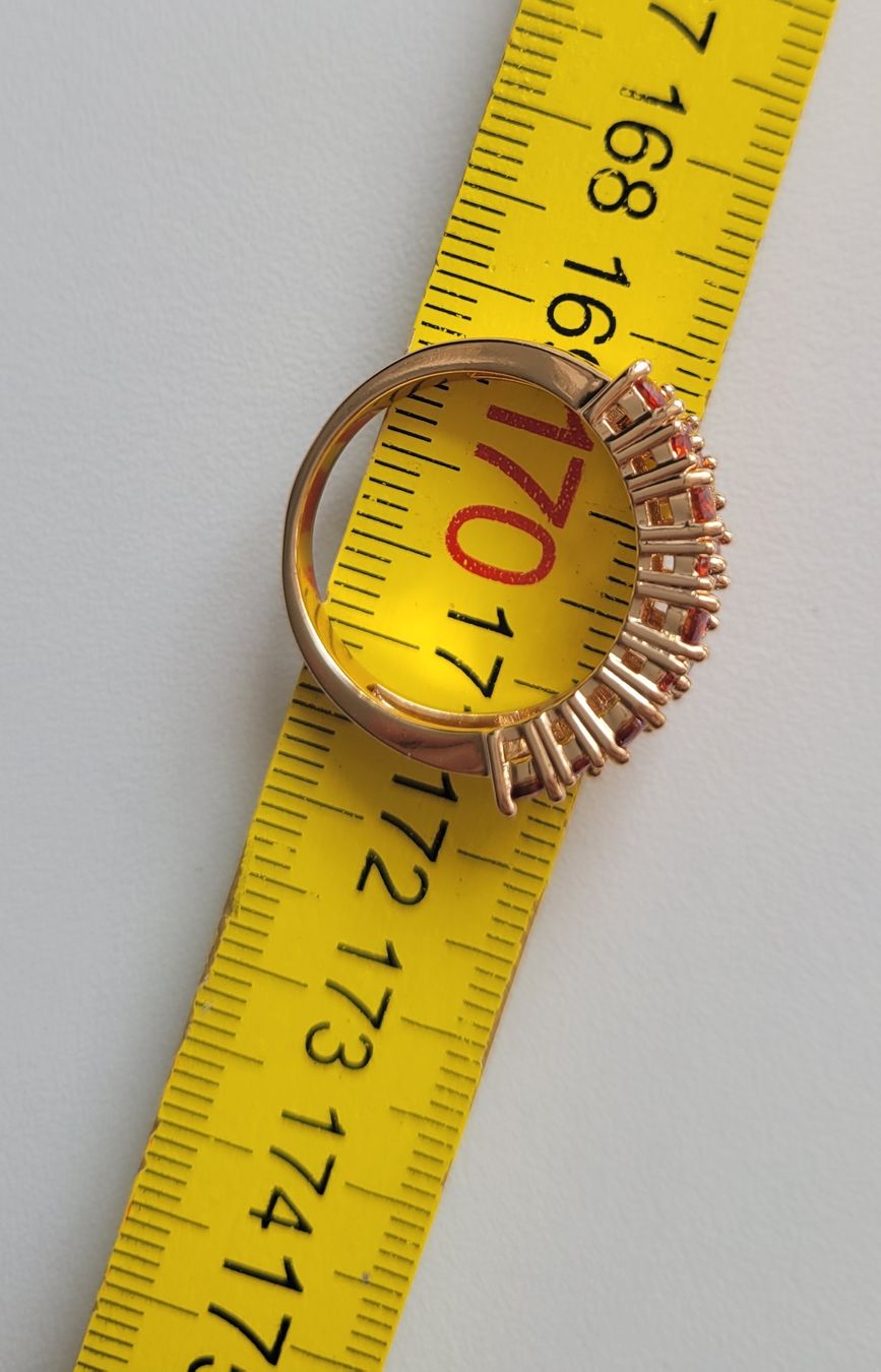 Ringe: Bague élégante dorée avec pierres oranges - Taille 54 – Neu (gemäss Beschreibung) aus Bernex von Dariafr 3