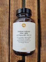 Omega 3 Vegan DHA+EPA Vitamin D3+K2+E,  Softgelkapseln