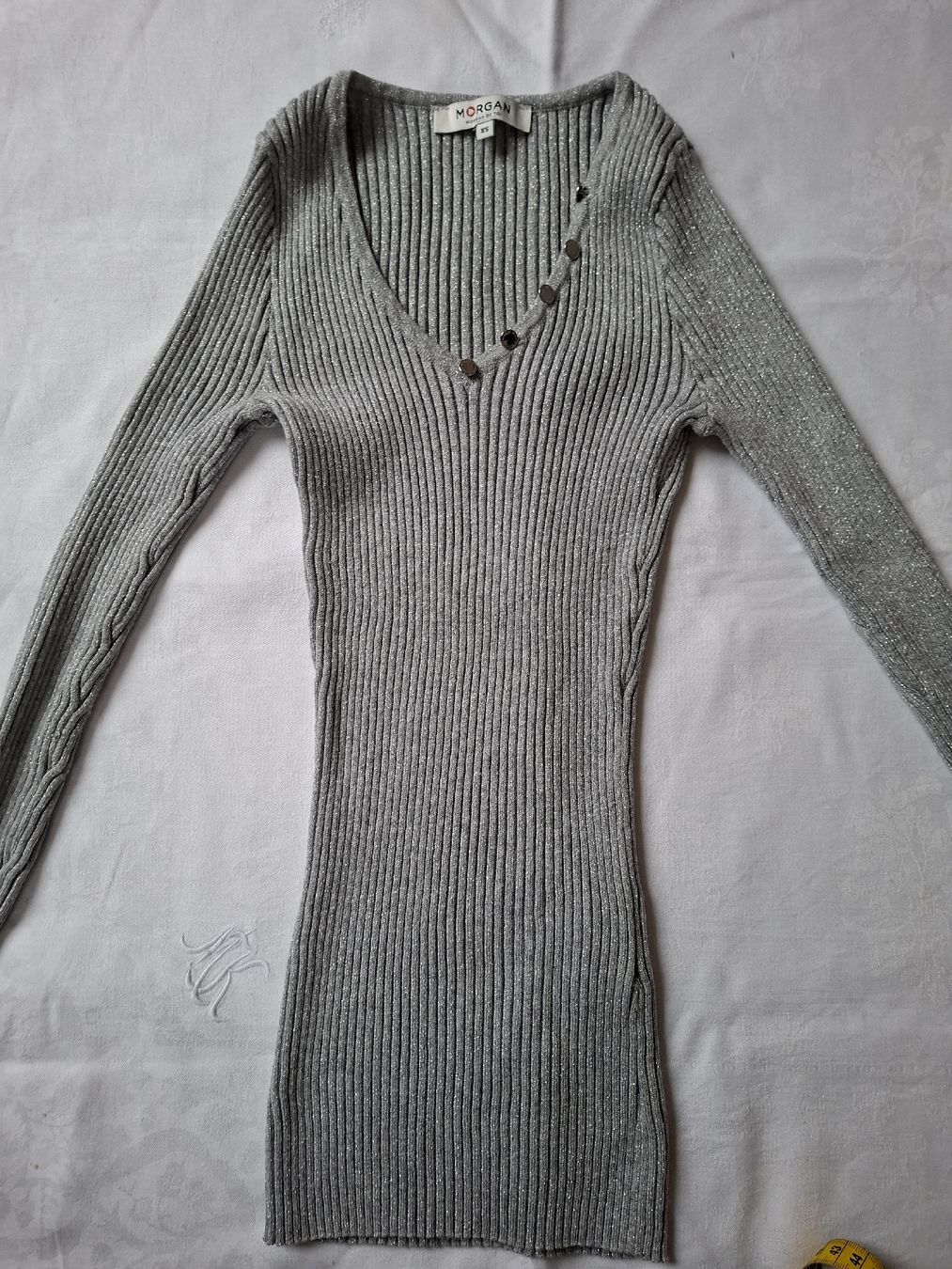 Morgan Maglioni & Felpe: Morgan Oberteil, Grau mit Silber, Gr. XS, 3/4 Arm – Usato da Klingnau venduto da vollmond36 3