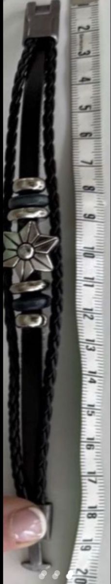 Bracciali & Braccialetti: Armband Lederimitat Stern silberfarben mit Perlen  – Nuovo (secondo la descrizione) da Freidorf TG venduto da nad_fxh7 1
