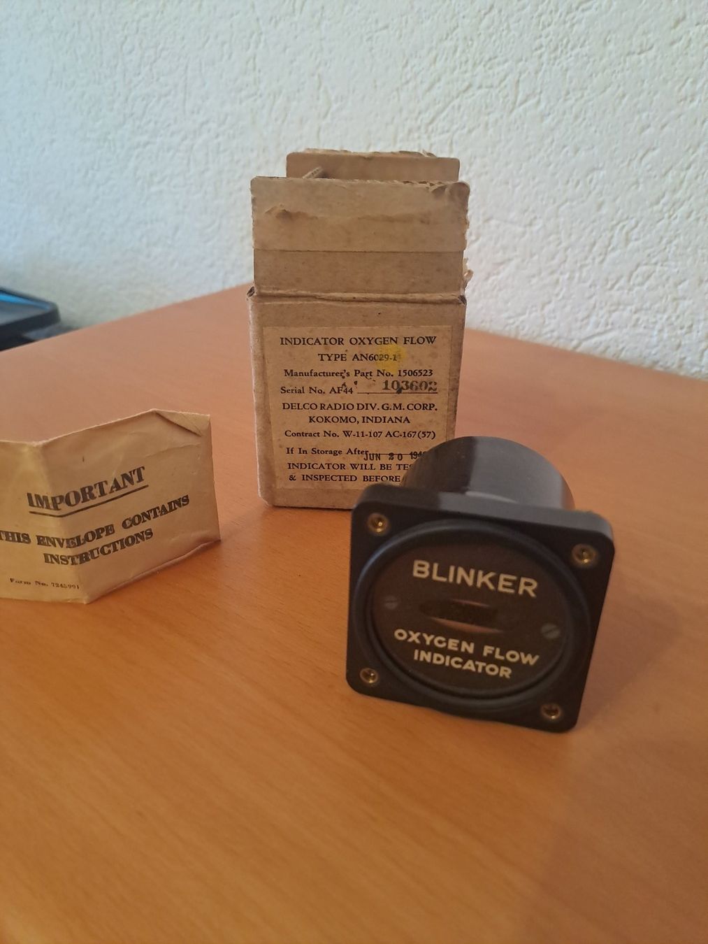 Misurare: Sauerstofffluss-Anzeige / Oxygen Flow Indicator Blinker – Usato da Kirchberg SG venduto da Andy-82