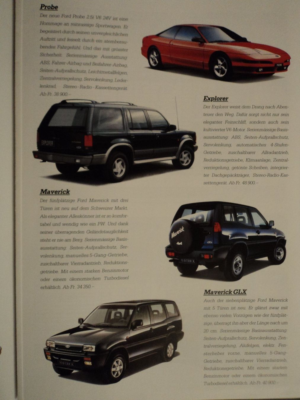 Ford Dokumente: Prospekt Ford Range ca. 1994 mit Escort RS Cosworth – Gebraucht aus Schwarzenburg von modelCARama 6