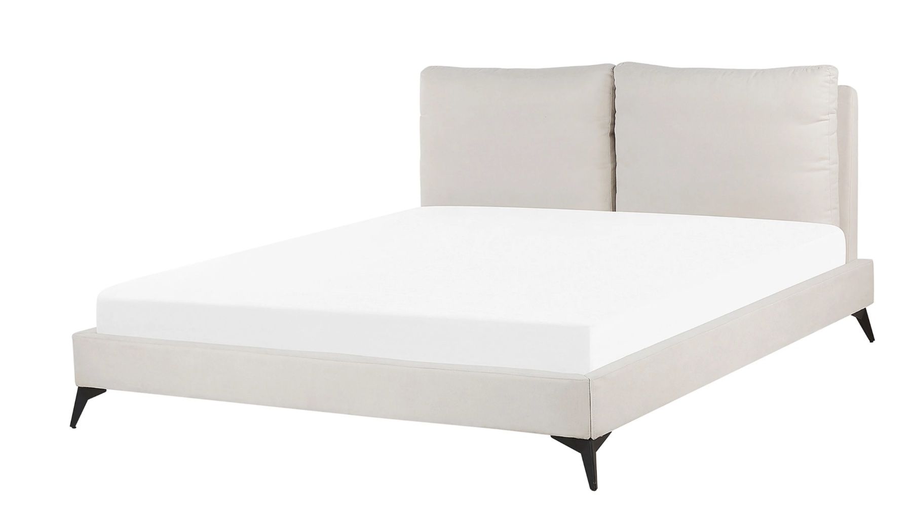 Beliani Betten: Bett mit Lattenrost Chenillegewebe 180 x 200 cm Hellbeige – Gebraucht aus Zürich von Schego881