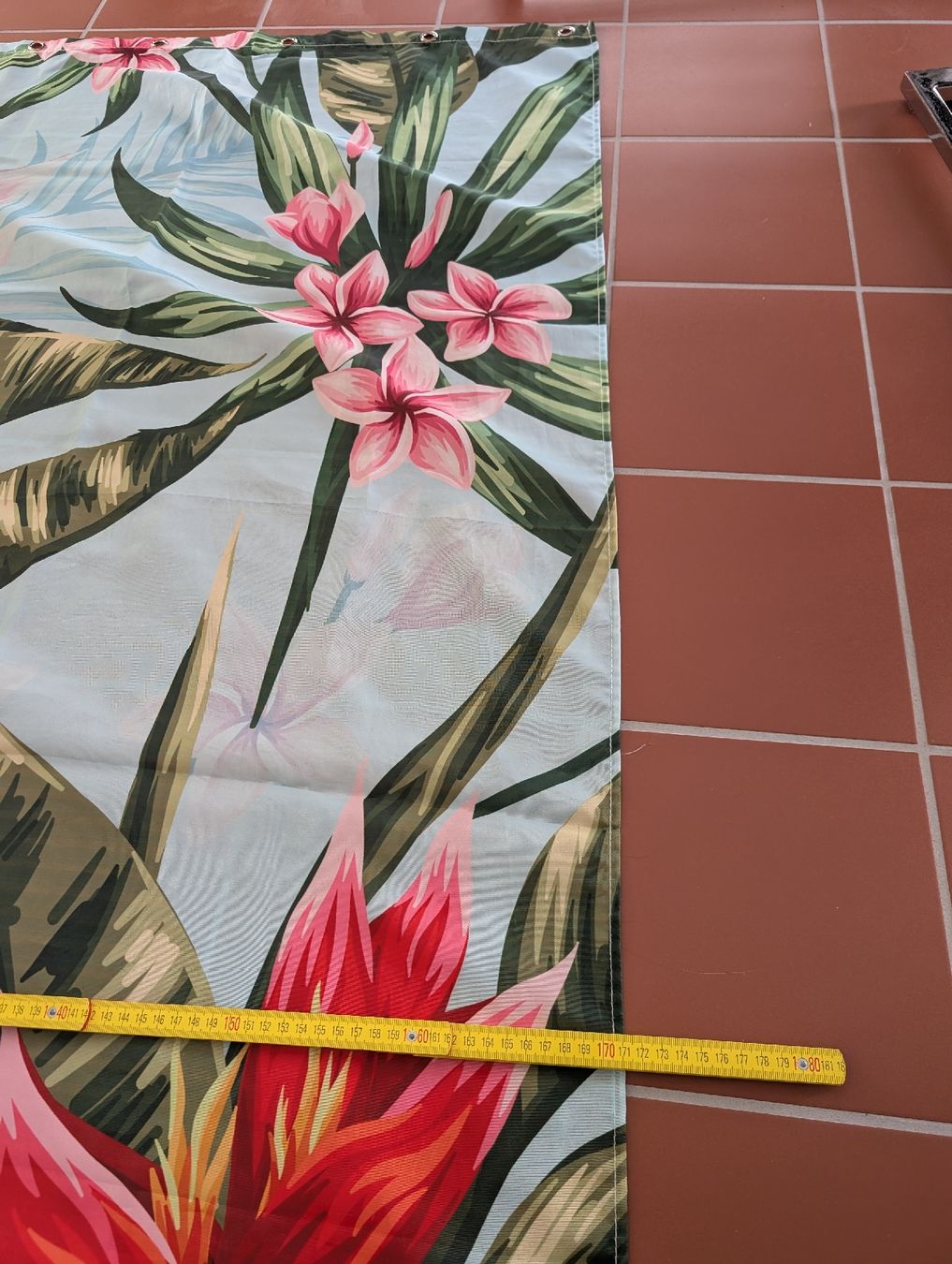 Tende: Duschvorhang mit tropischem Blumenmuster, neu – Usato da Zürich venduto da Romy_1011 1