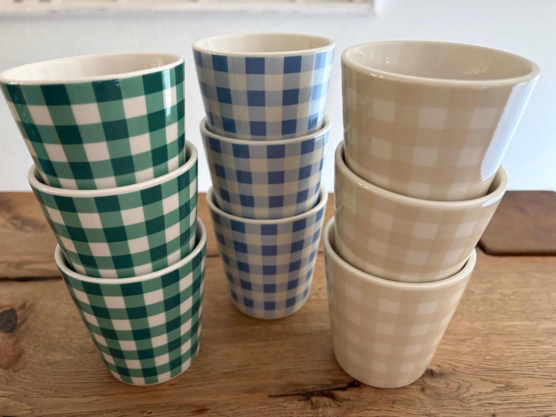Migros Tazze: 9 Kaffee Cups, kariert – Nuovo (secondo la descrizione) da Hergiswil NW venduto da MiTerwi