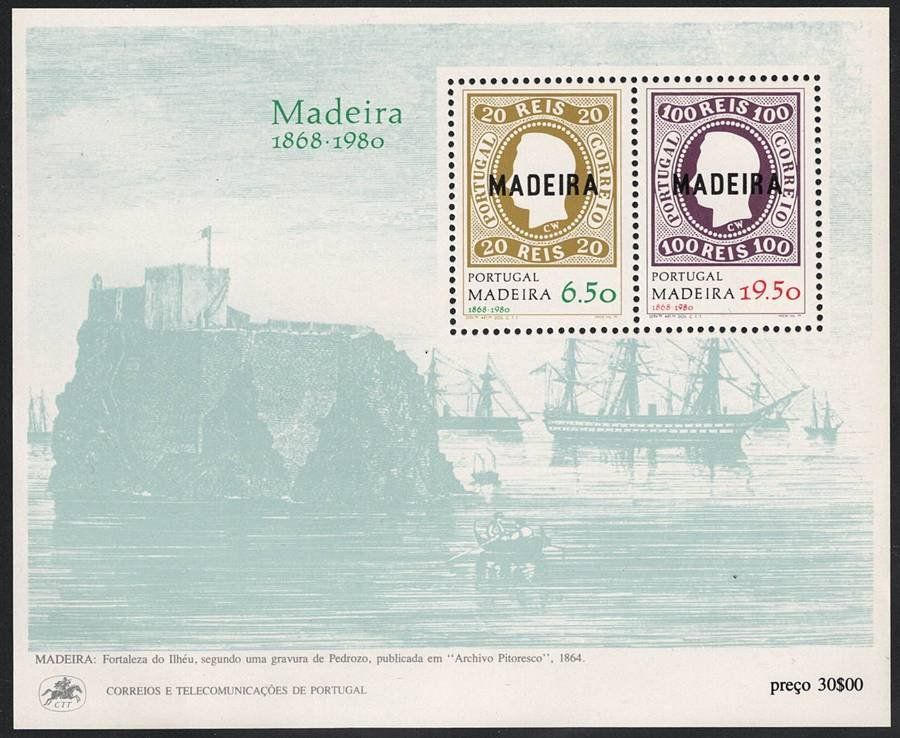 Tutti i francobolli: Erste Briefmarken 1868 - Madeira Block 1980 - Postfrisch – Nuovo (secondo la descrizione) da Walenstadt venduto da Numis68