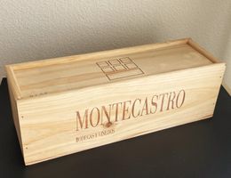 Schmale Weinkiste aus Holz mit Schiebedeckel (Montecastro)