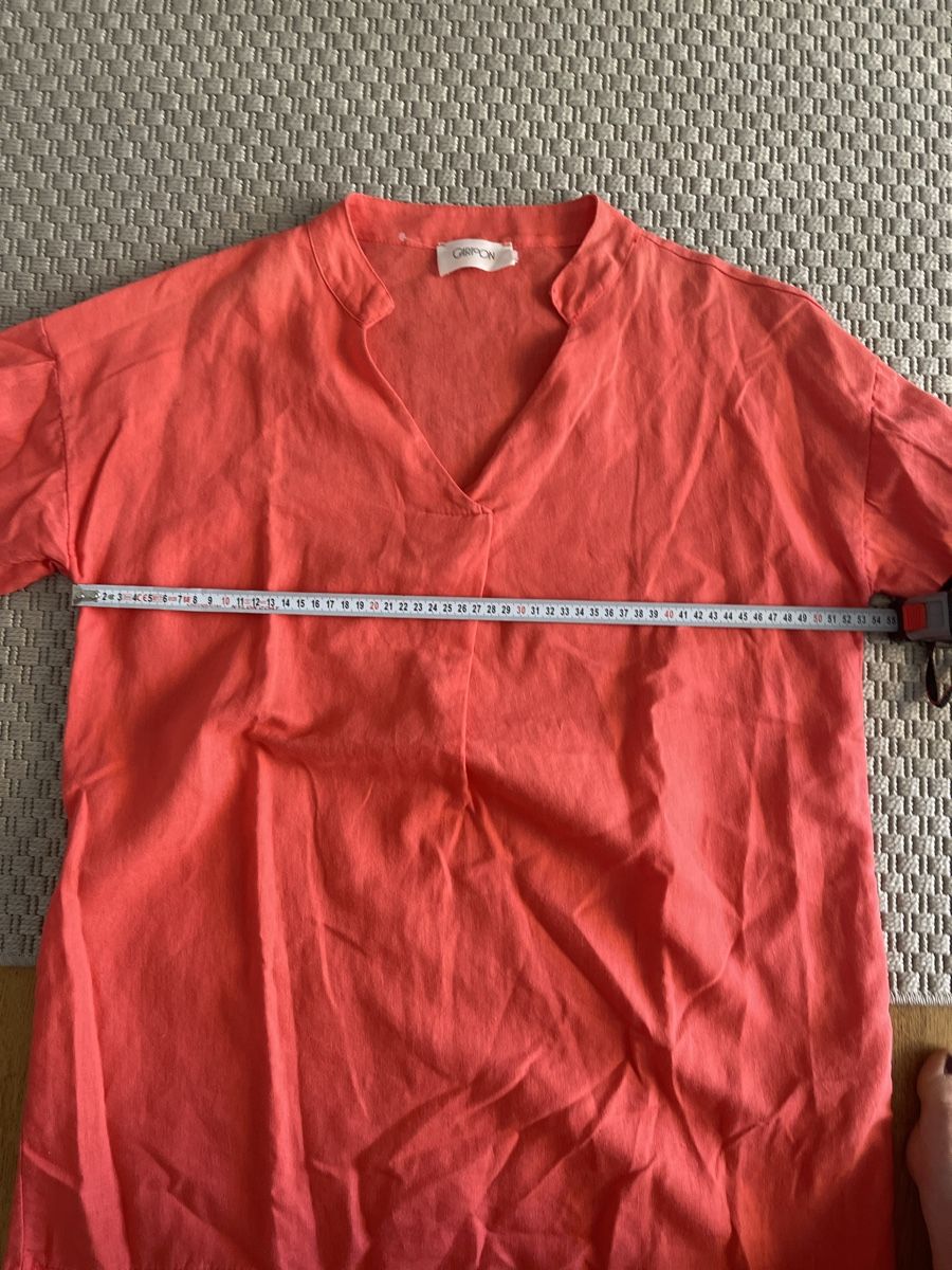 Tuniken: Leinenbluse Koralle, Cartoon,  42 – Gebraucht aus Solothurn von Bobesch08 5