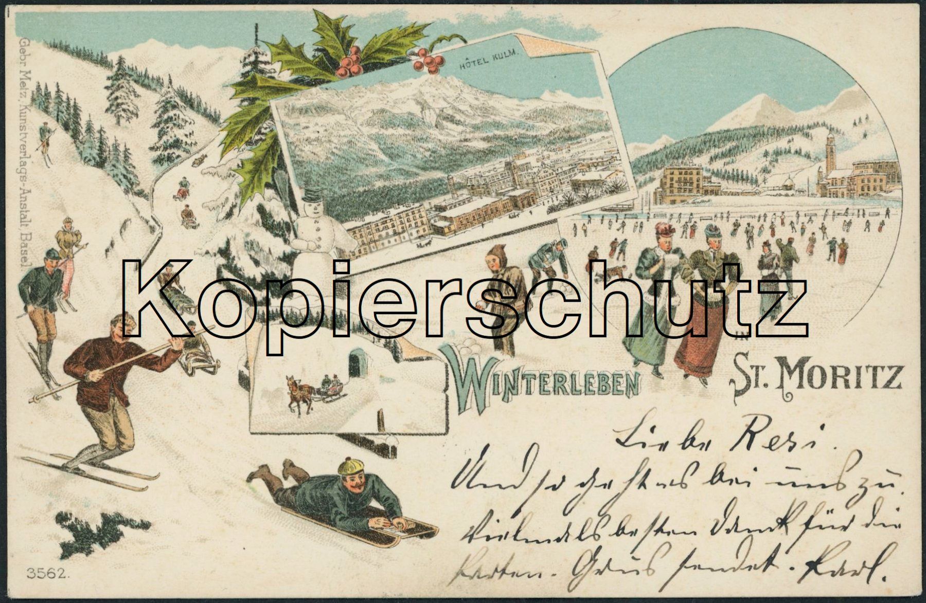 Cartoline postali: GRS St. Moritz - Winter Litho – Usato da Schindellegi venduto da leecollect