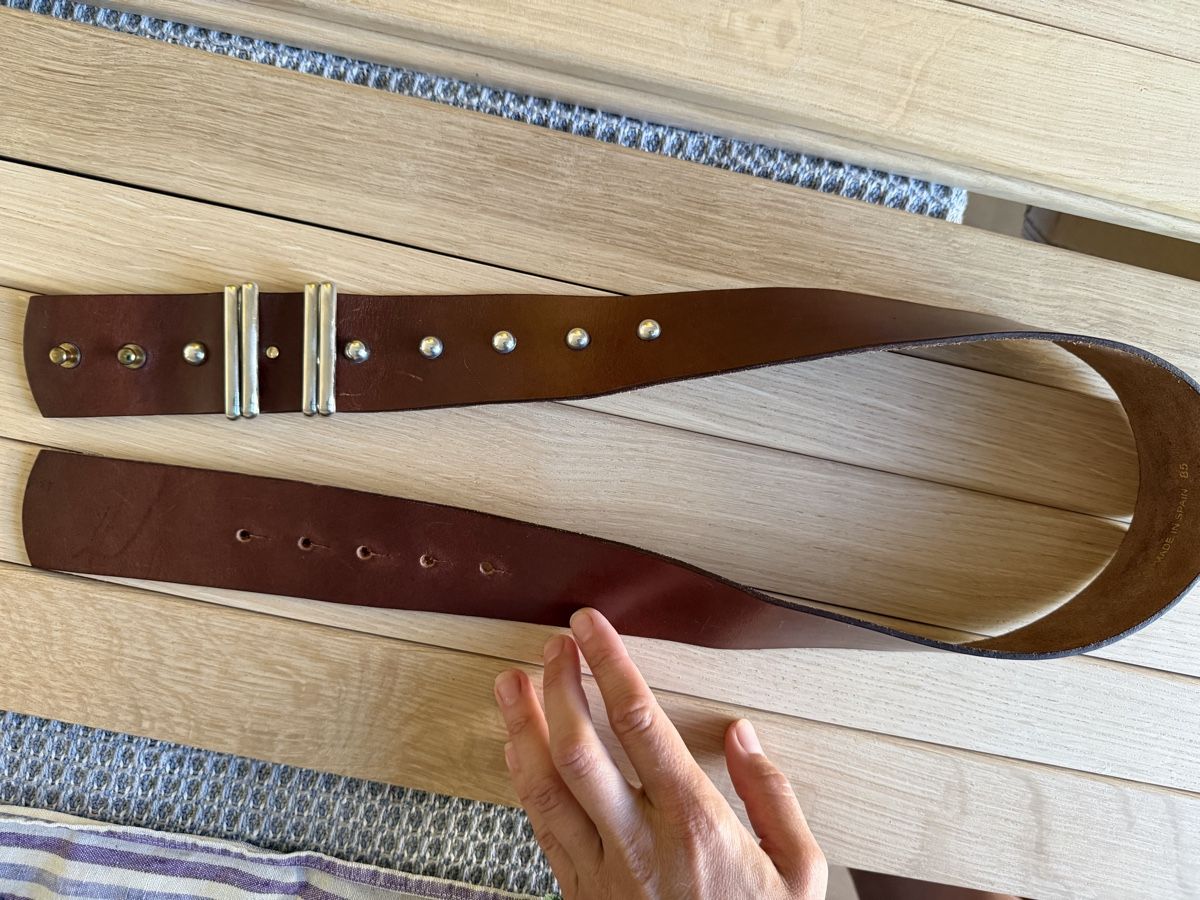 Cinture: Leather Belt Brown Size 85 Made in Spain – Usato da Corsier GE venduto da Karol_save_planet 1