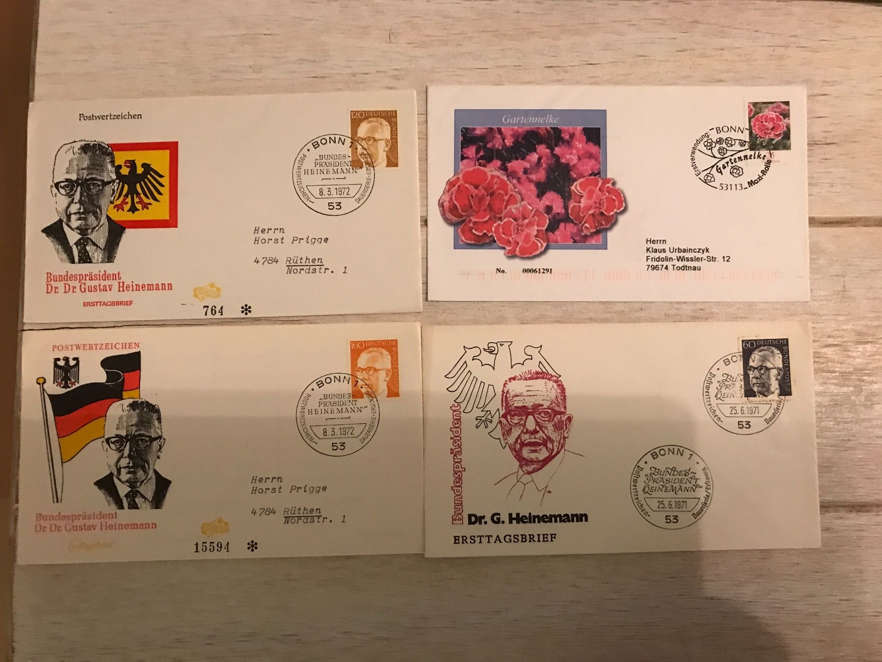 Alle Briefmarken: 100 FDC Deutschland (800-27) – Gebraucht aus St.Gallen von Bigdisch 1
