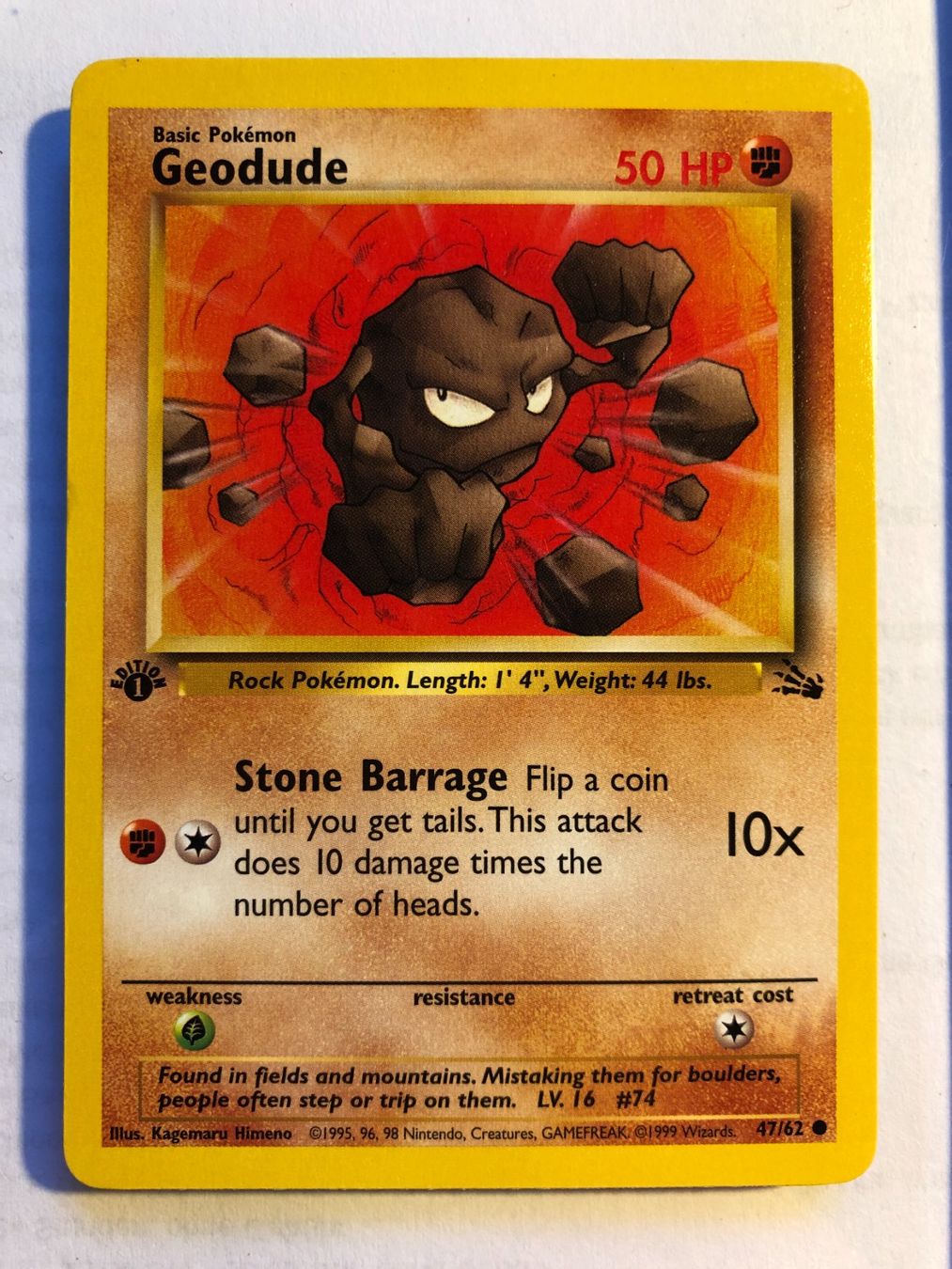 Carte collezionabili: Geodude 1st Fossil - MINT - ab 1.- – Usato da Giubiasco venduto da dan_pr8b