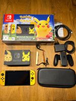 Nintendo Switch Lets Go Pikachu Evoli + Tasche Original