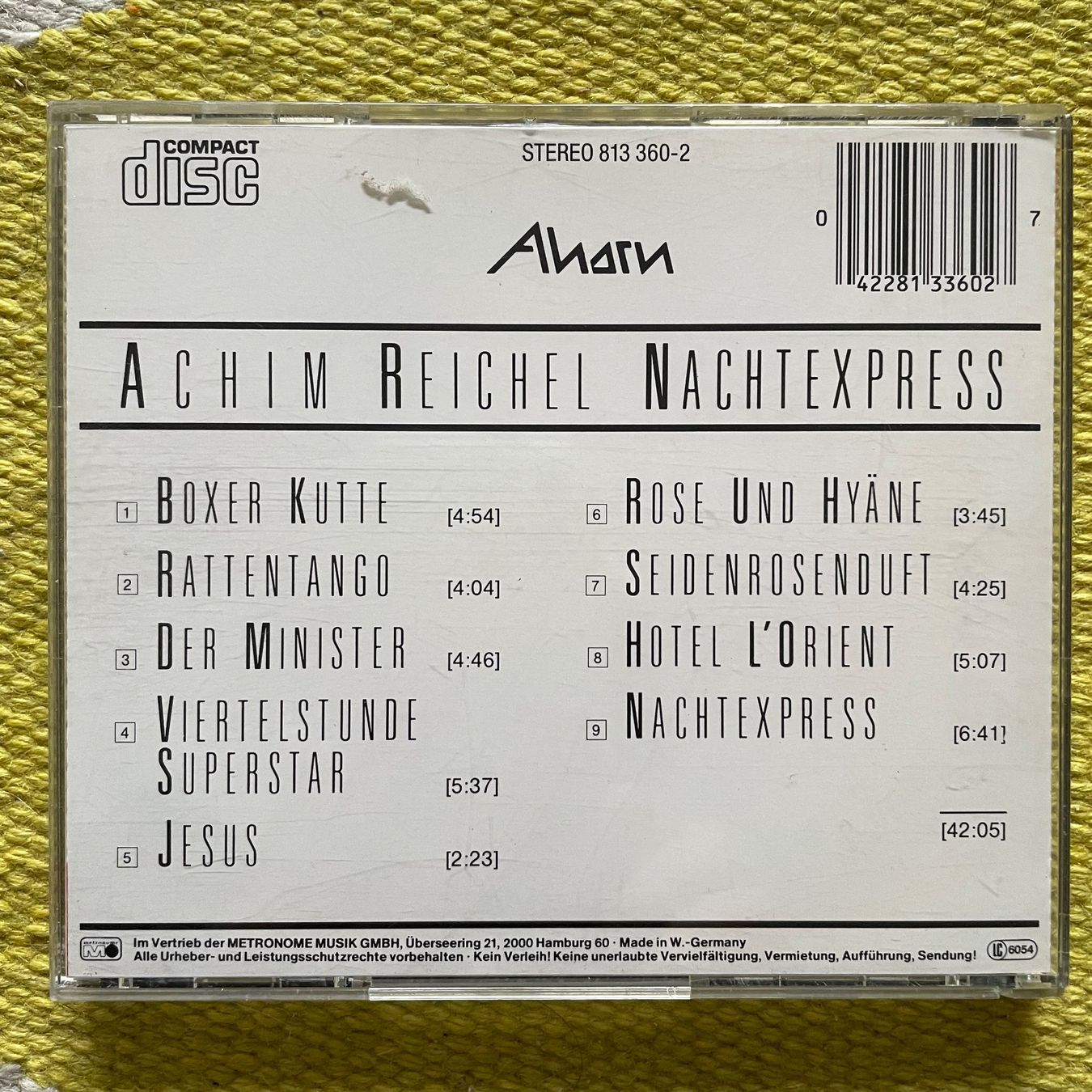 CD: ACHIM REICHEL-NACHTEXPRESS83 – Usato da Rorschacherberg venduto da CD-Roli 1