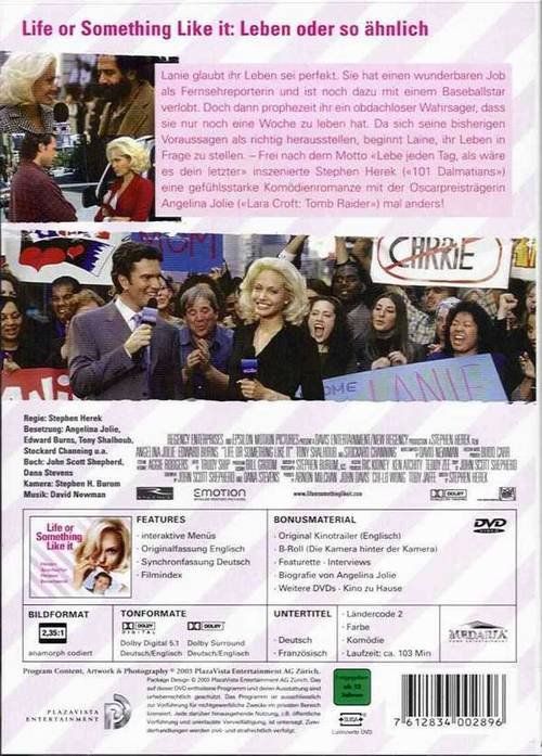 Tutti i DVDs: Life or Something Like It – Nuovo (secondo la descrizione) da Volketswil venduto da Fraese1 1