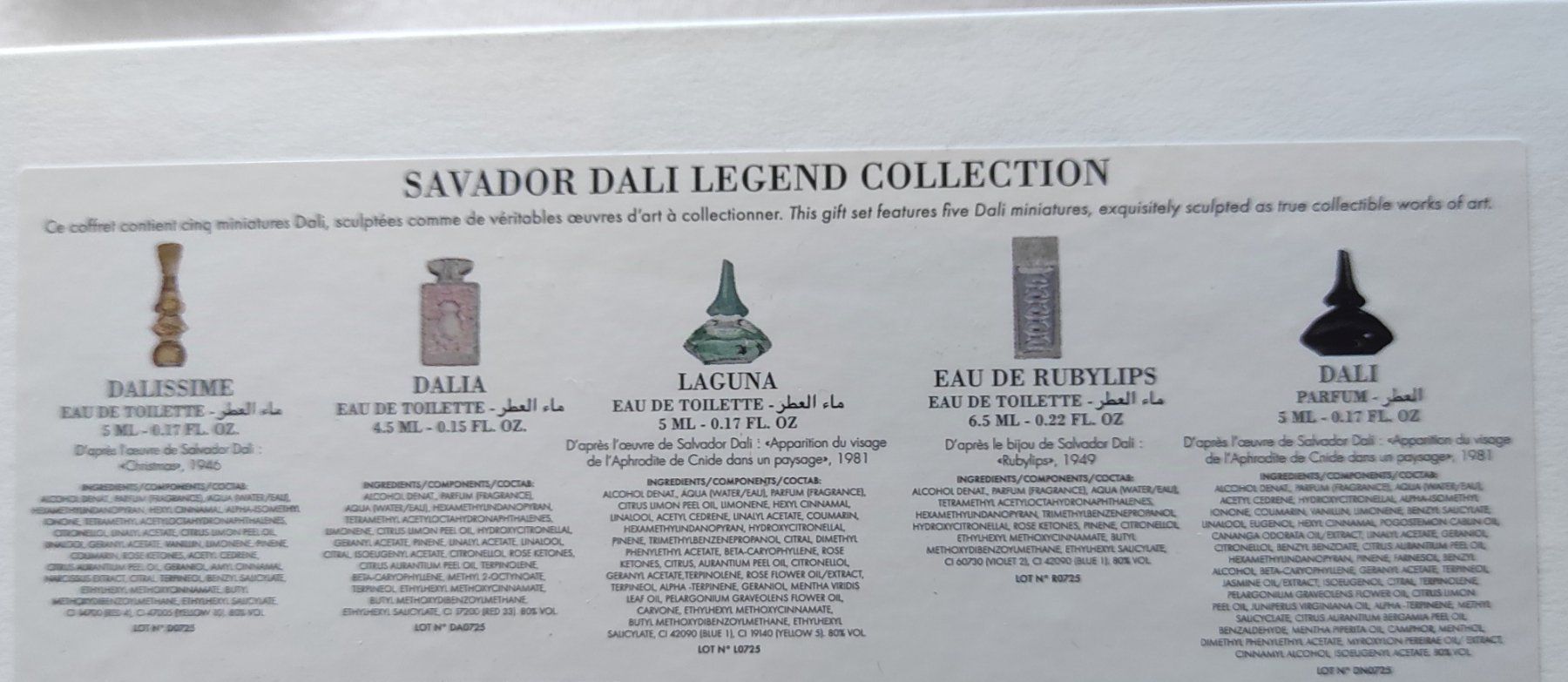 Salvador Dali Parfums & Eau de Toilette: Coffret miniatures Salvador Dali -5pcs – Neuf avec emballage d'origine à Renens VD par cla_7zv5 2