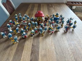Lot Schtroumpfs et maison champignon, occasion