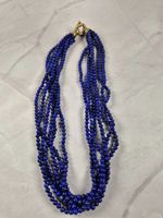 Collier à 6 rangs de perles en lapis-lazuli naturel
