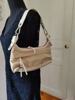 Lacoste beige zip closure alligator purse bag