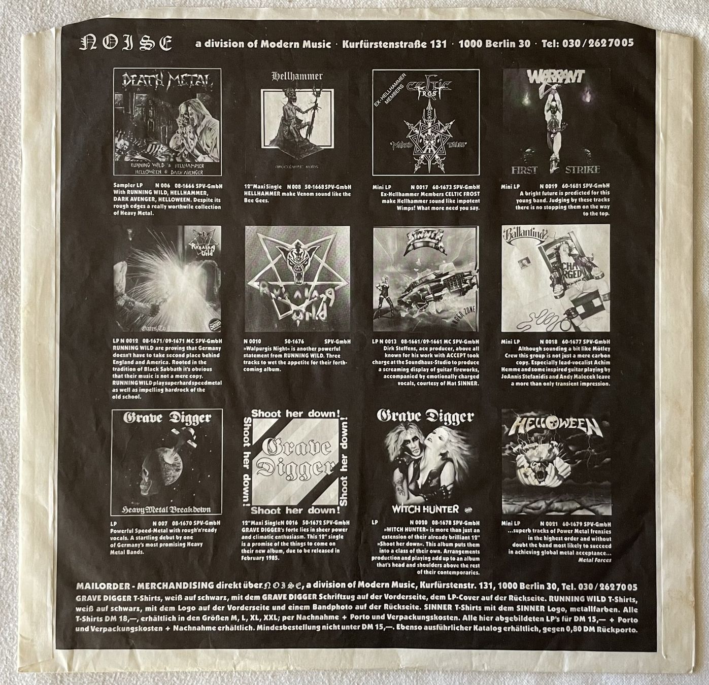 Schallplatten: Grave Digger - Witch Hunter - LP - 1985 - First Press - OIS – Gebraucht aus Uster von Zardodel 6