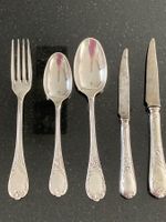 Set de 5 pces, couverts en métal argentés Christofle "Marly"