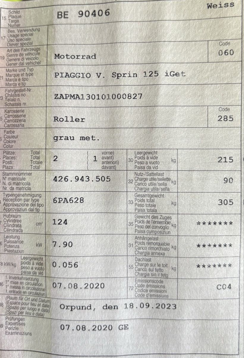 Vespa Scooter: Piaggio Vespa Sprint 125 – Usato da Aarwangen venduto da tri_vr92 9