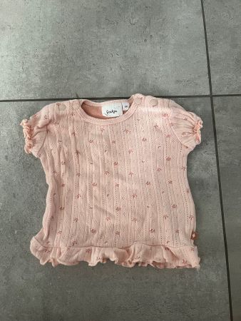 Feetje, T-Shirt, Rippshirt, Lochstickerei, Blumen, Gr. 56