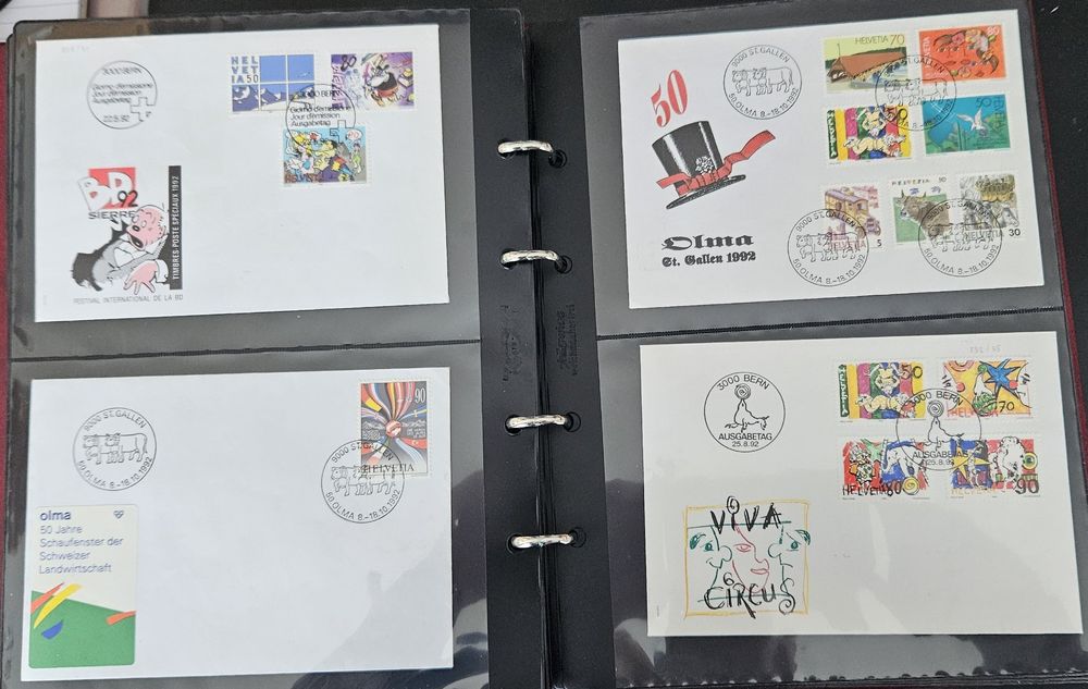 Tutti i francobolli: Album mit 18 Seiten/72 Briefen und FDC's von 1976 bis 1999 – Usato da Adliswil venduto da Micoculier 9