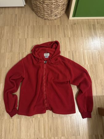 Vintage Armani Jeans Fleecejacke mit Kapuze – Gr. 50 (M/L)