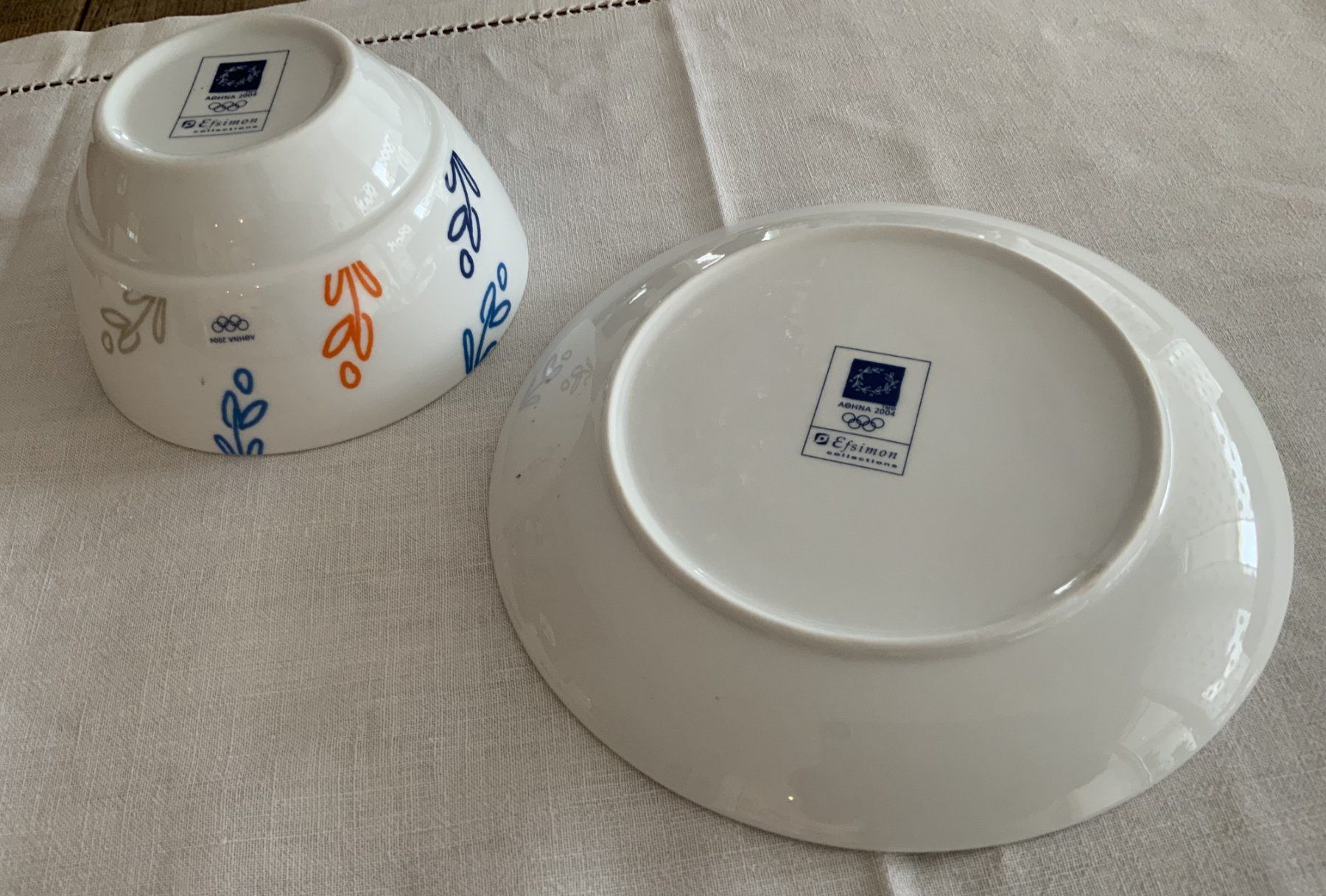 Tassen: Frühstücksset Schale und Teller Olympiada 2004/Athen/Efsimon – Neu (gemäss Beschreibung) aus rheineck von norwegianwood52 1