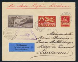 Flugbrief-Leysin-Lausanne 1926