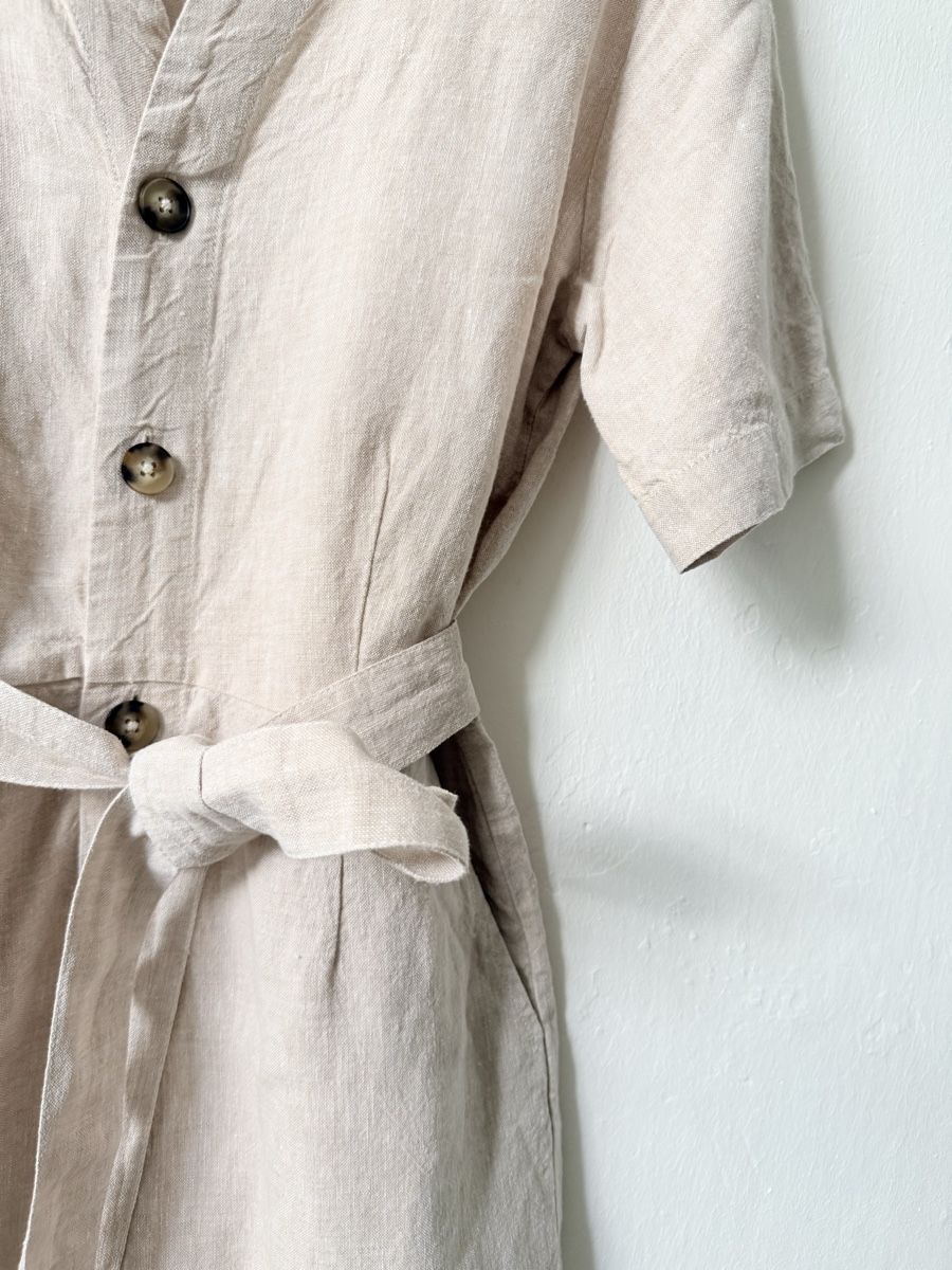 Tute: Knowledge Cotton Apparel Overall Leinen beige S GOTS – Usato da Basel venduto da A-Z-B 1