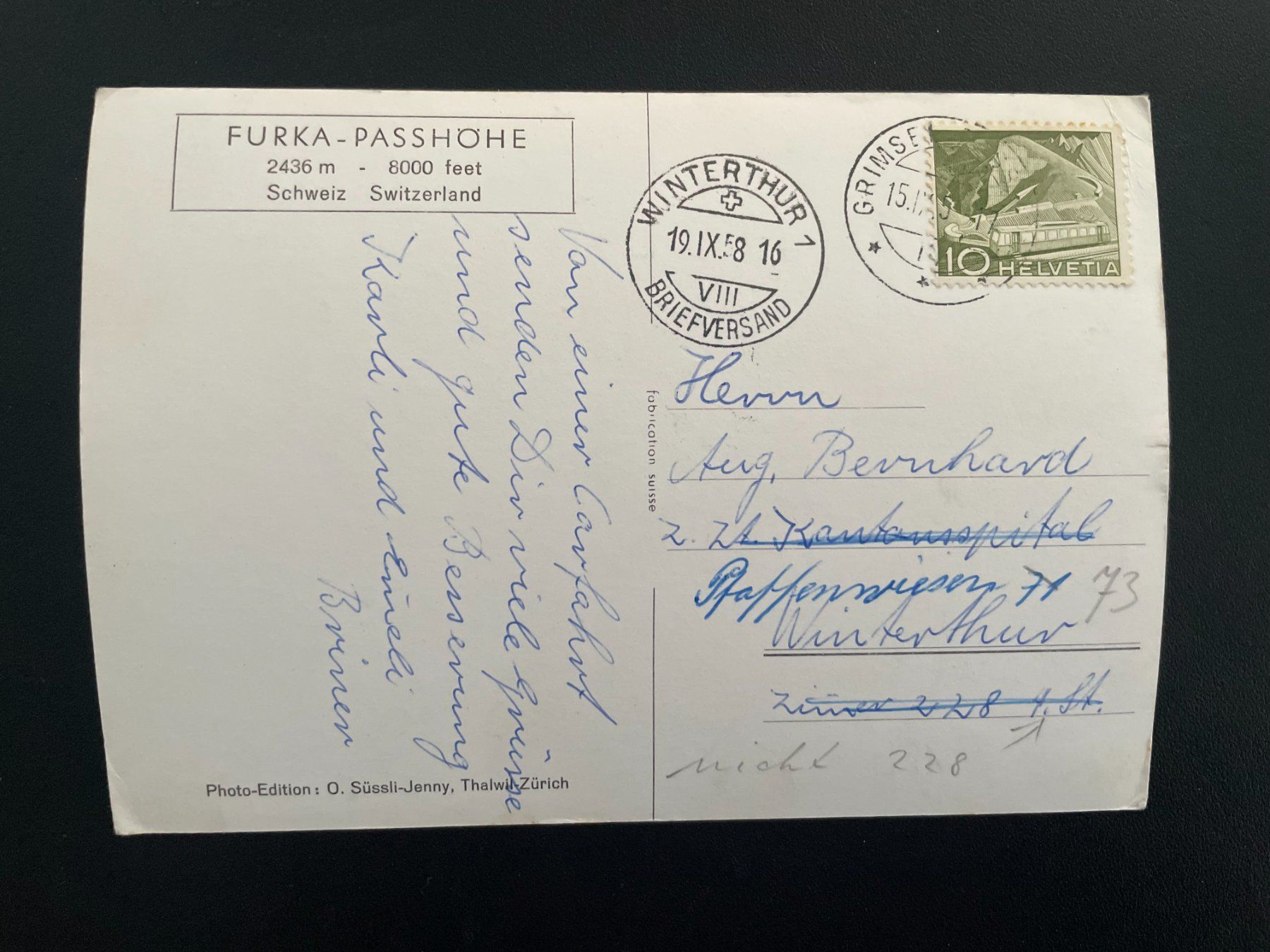 Cartoline postali: AK VS Furkapasshöhe, Hotel Furkablick – Usato da Thal venduto da Danny82 1