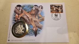 2007  Medallienbrief WWF Gelbes Totenkopfäffchen