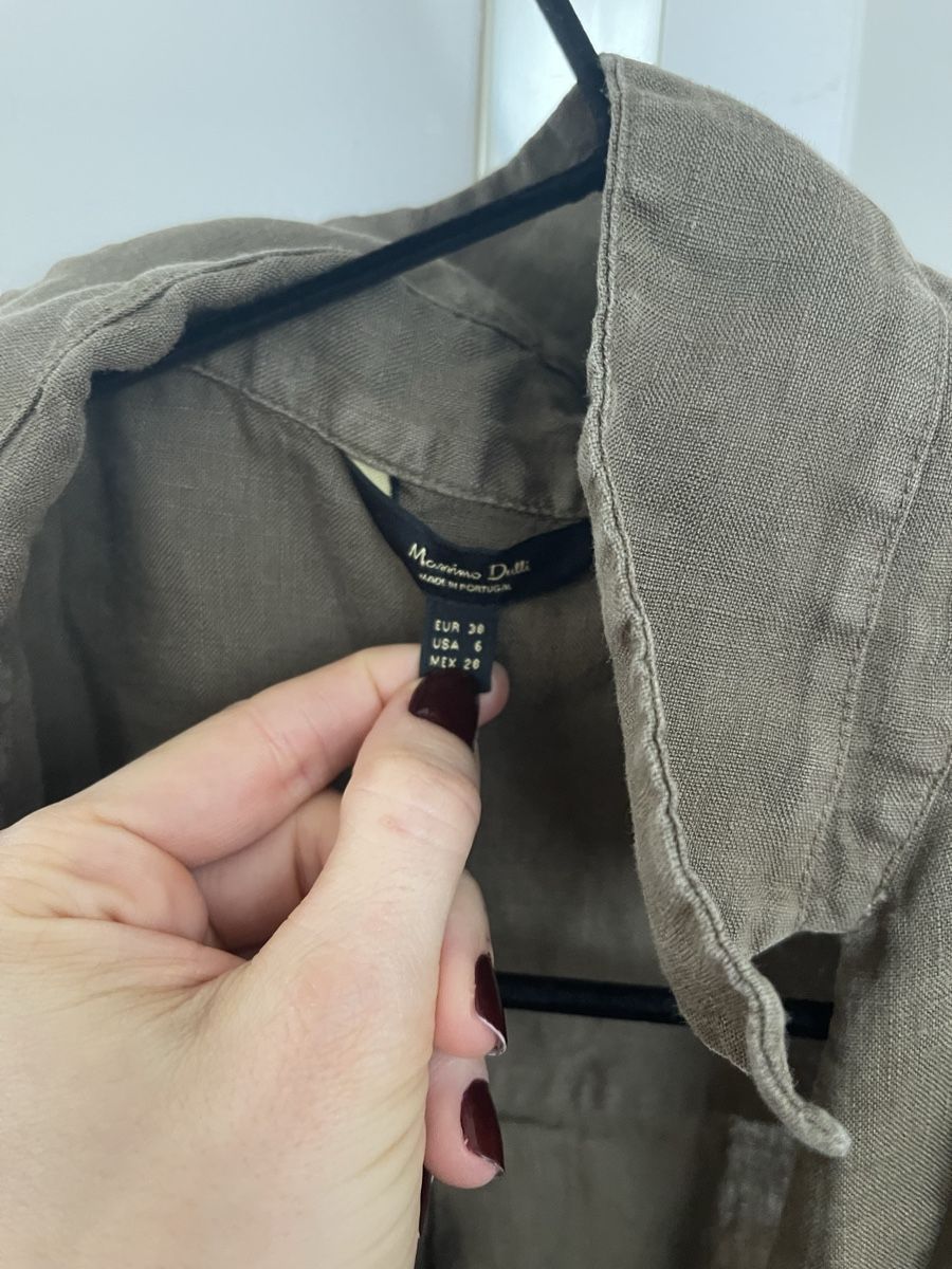 Massimo Dutti Blusen: Massimo Dutti 100% Leinen Shirt Braun/Olive – Neu (gemäss Beschreibung) aus Zürich von flo_8x2x 3