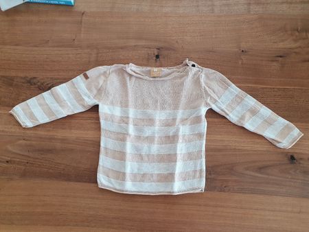 Manor Baby Pullover Beige/Weiss Gestreift, Gr.92 (98)