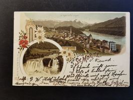 Litho  St. Moritz  Ansichtskarte  Engadin  Graubünden  1899