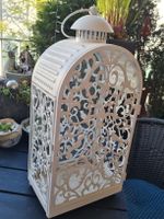 weisse Metall Laterne, H49 x 22 x 15 cm