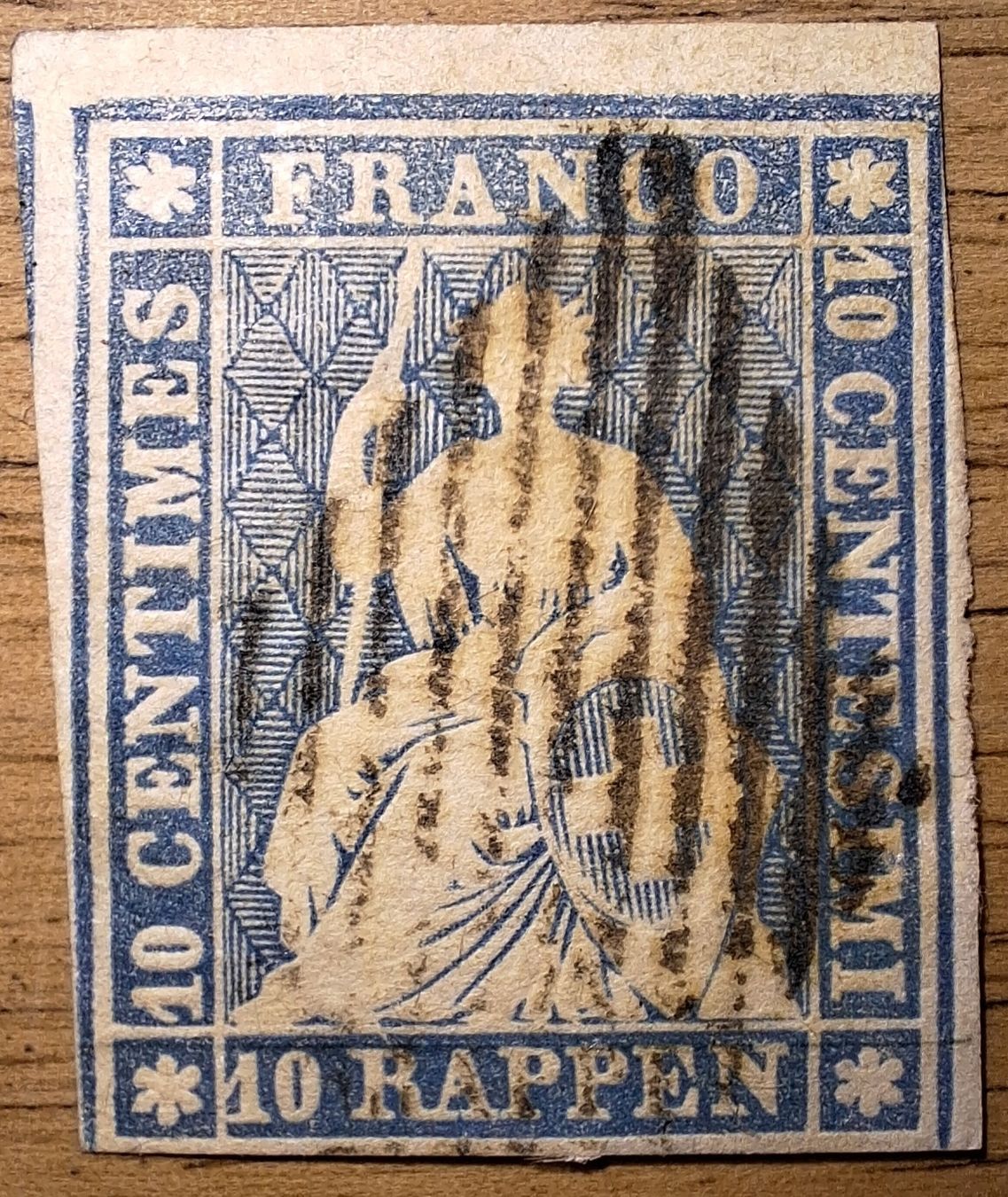 Tutti i francobolli: Strubel 23A3.b mit Befund Kat. 110.- – Usato da Balgach venduto da SIMEON27