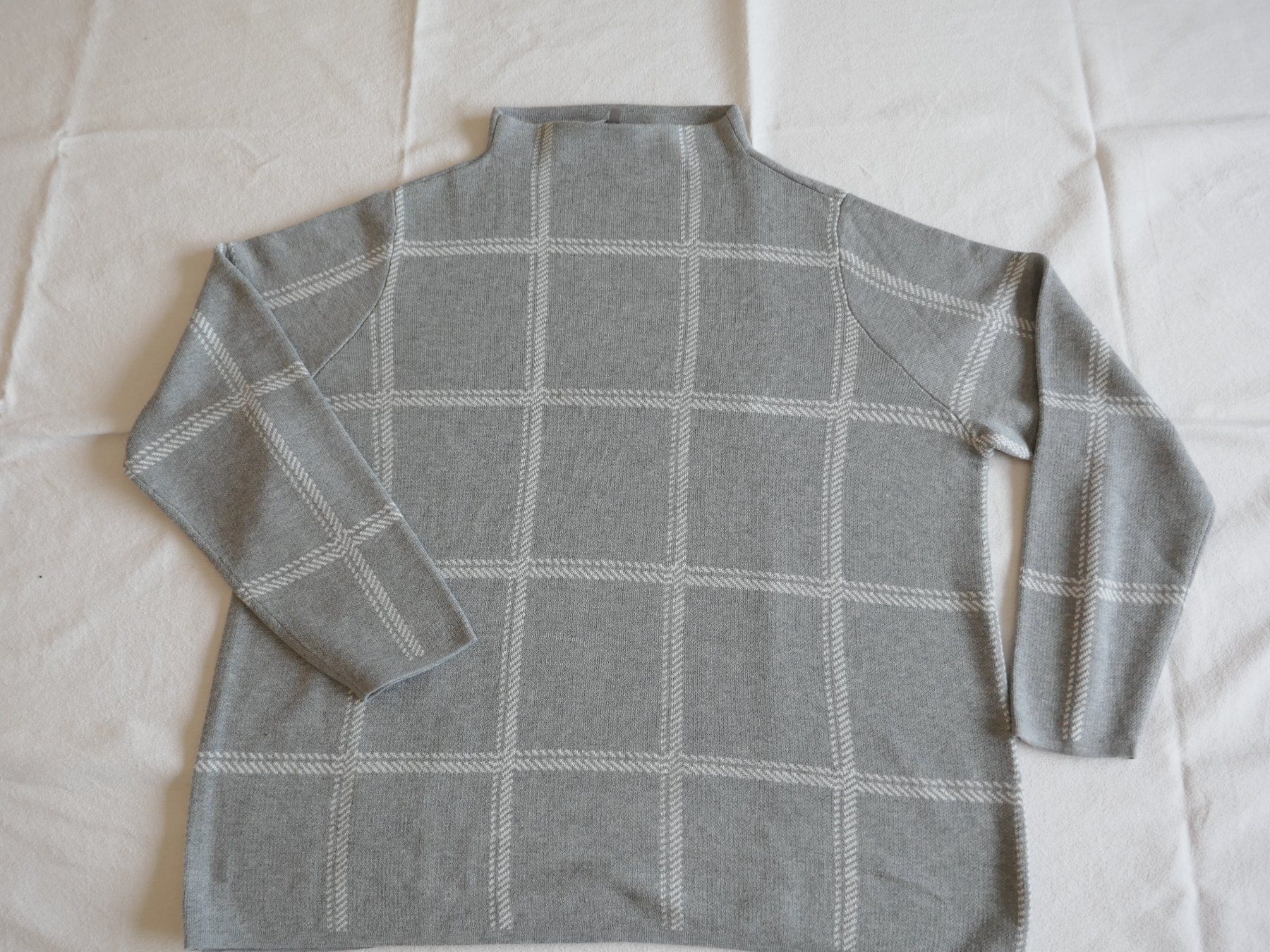 C&A Maglioni & Felpe: NEU !  Warmer Strick-Pulli mit Karo-Muster - hellgrau/weiss – Nuovo (secondo la descrizione) da Volketswil venduto da Cobra22 1
