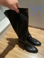 Stiefel Schwarz Leder Groesse 38.5 guter Zustand