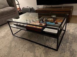 Glass and metal Coffee table 