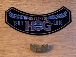 Harley Owners Group 2018 Patch und Pin, Top Zustand