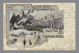 1908, GRINDELWALD, BEAR HOTEL, GRAND HOTEL, BOSS FRÈRES PR.