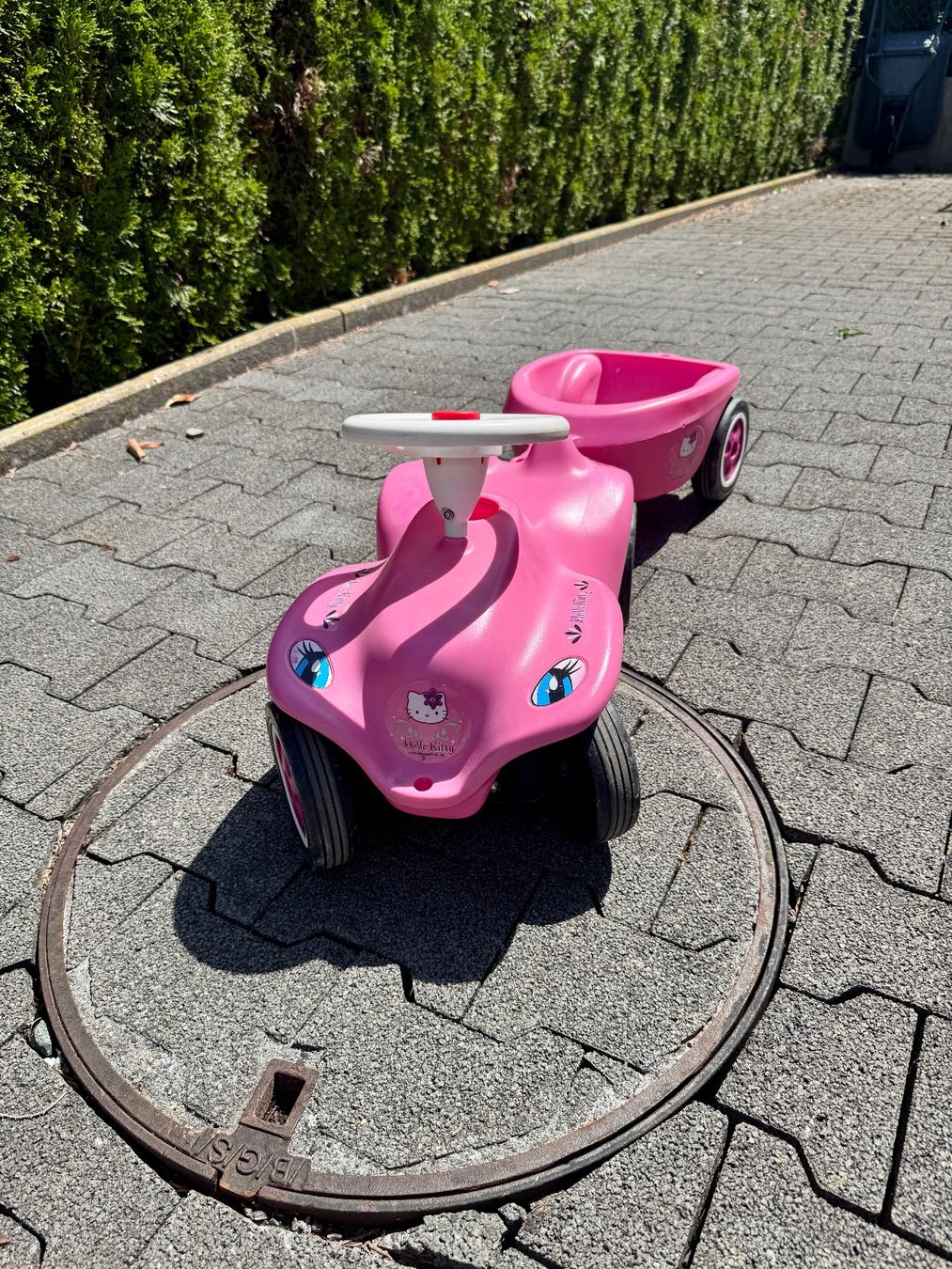 Big Veicoli per bambini: Bobby Car mit Anhänger Rosa – Usato da Reichenburg venduto da bibo222 1
