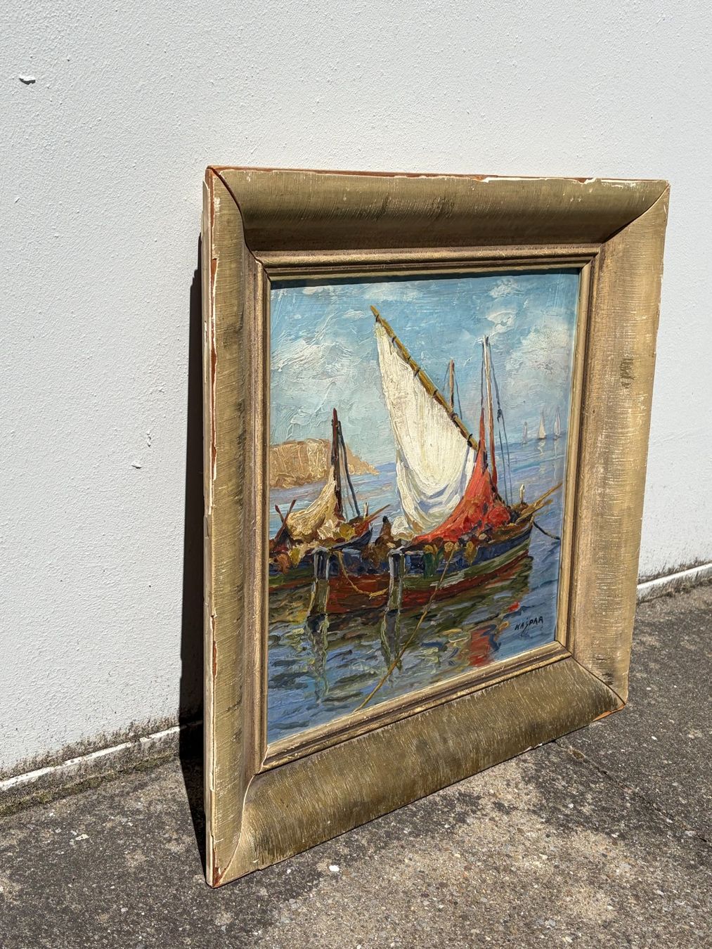 Tableaux: Ölgemälde Segelboote, signiert – D'occasion à Boll par NRie 4